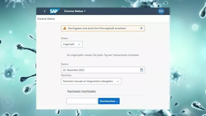 3G am Arbeitsplatz - SAP App zur Kontrolle
