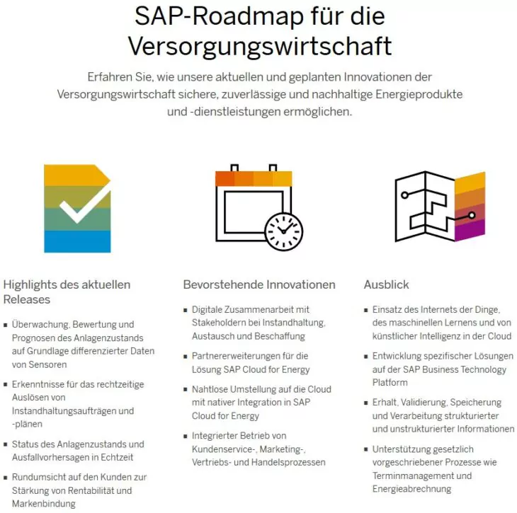 SAP-Roadmap für die Versorgungswirtschaft