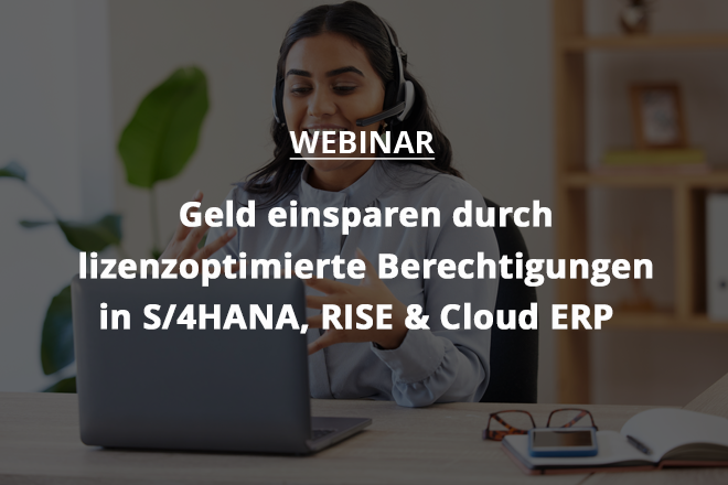 Geld einsparen durch lizenzoptimierte Berechtigungen in S/4HANA, RISE & Cloud ERP