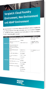 Unser Whitepaper zum Vergleich: Cloud Foundry Environment, Neo Environment und ABAP Environment