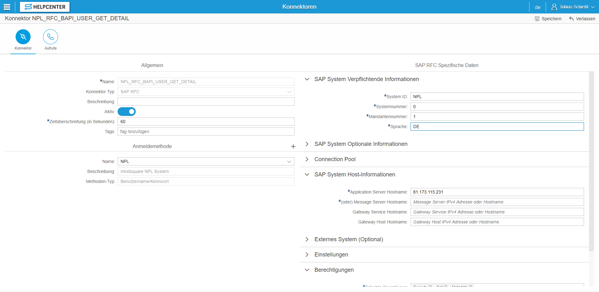 Einrichtung von Konnektoren in Simplifier