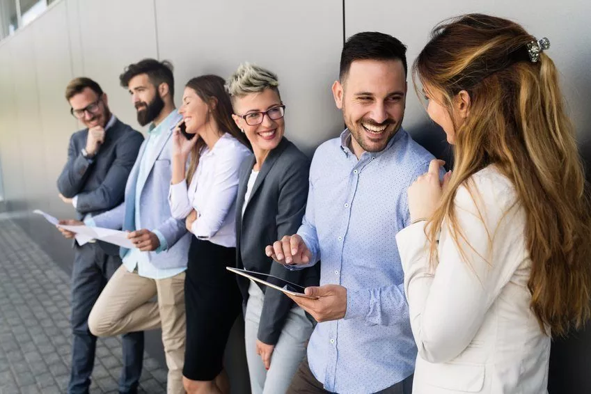 Picture of business people discussing in their company