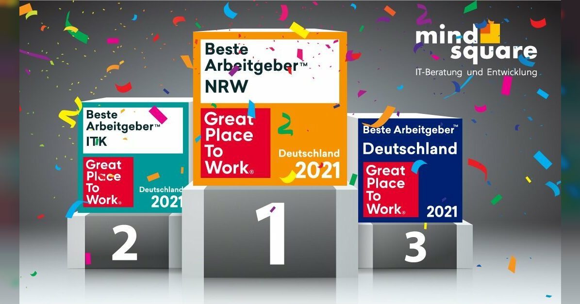 Great Place to Work 2021 mindsquare ist bester Arbeitgeber in NRW!