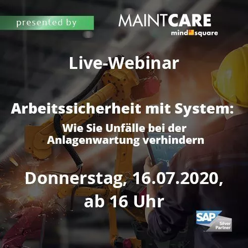 Unser Live-Webinar zum Thema Arbeitssicherheit mit System: Wie zu Unfälle bei der Anlagenwartung nachhaltig verringern können