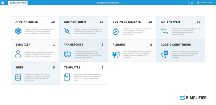 Das Simplifier Dashboard