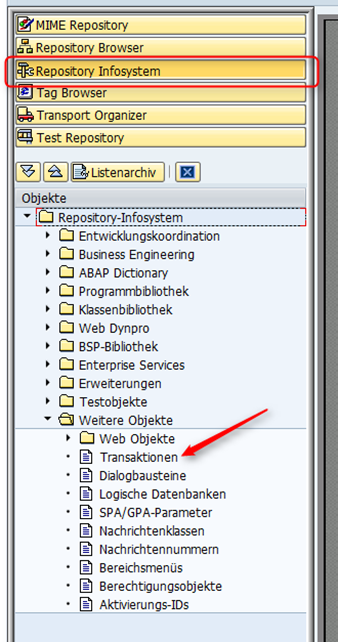 Suchen im SAP Repository Infosystem in der SE80