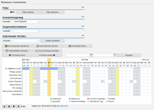 SAP Teamkalender - Das Managementtool für Teams  mindsquare