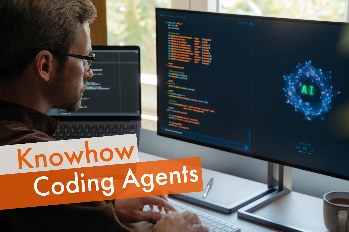 Mann am Computer am Programmieren als Symbol für KI Coding Agents