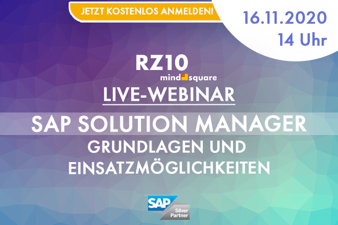 Live-Webinar: SAP Solution Manager – Grundlagen und Einsatzmöglichkeiten