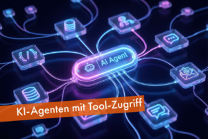 leuchtende Schaltfläche als Symbol für AI-Agents mit Tool-Zugriff