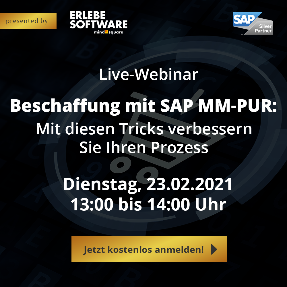Live-Webinar: Beschaffung mit SAP MM-PUR: Mit diesen Tricks verbessern Sie Ihren Prozess