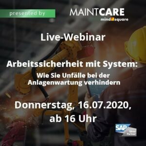 Unser Live-Webinar zum Thema Arbeitssicherheit mit System: Wie zu Unfälle bei der Anlagenwartung nachhaltig verringern können